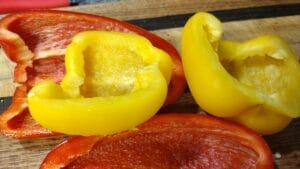 cut bell peppers