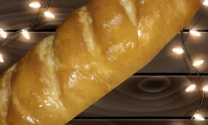french bread on wooden table
