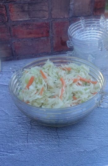 pepper slaw recipe in clear bowl