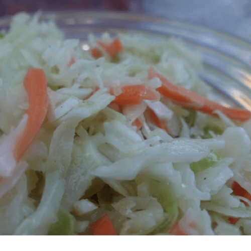 pepper slaw recipe in clear bowl