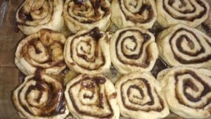 cinnamon rolls in pan