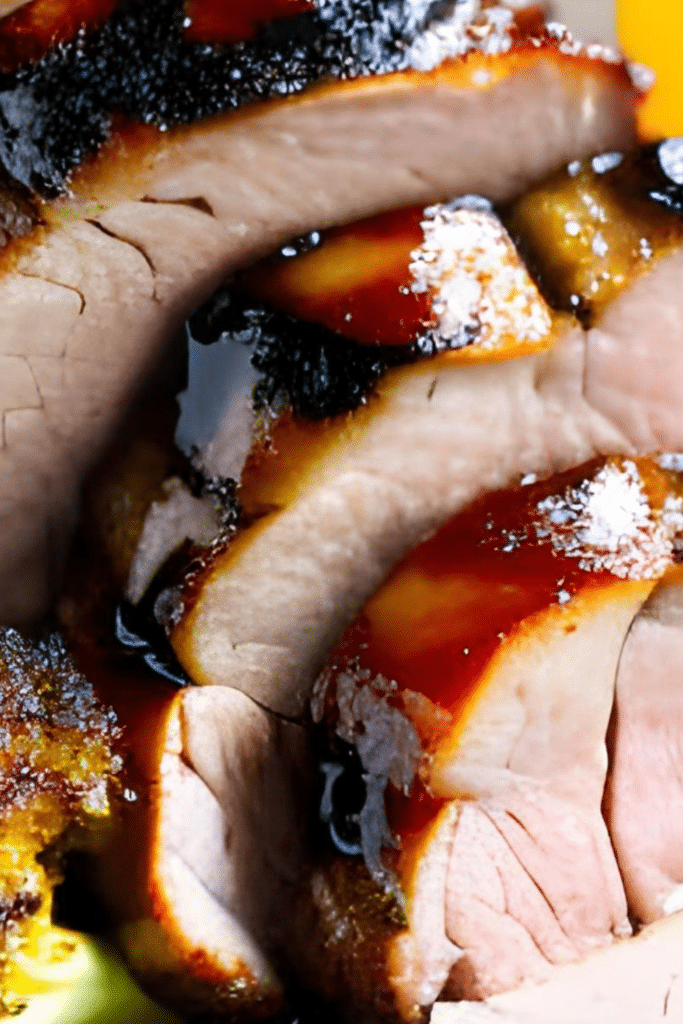 sliced teriyaki grilled pork tenderloin