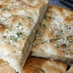 foccacia bread cut in triangles