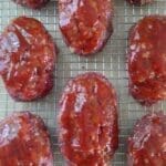 mini meatloaves glazed on wire rack