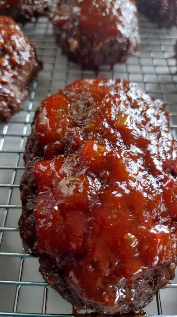 meatloaf glazed on a wire rack