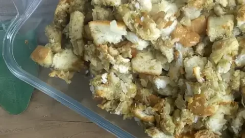 stuffing in serving dish