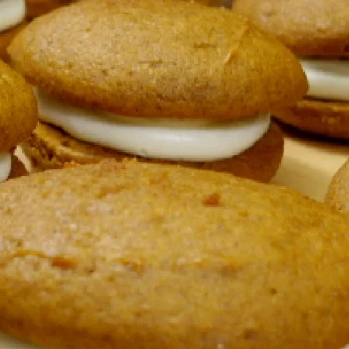 pumpkin whoopie pies side view