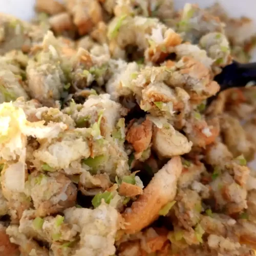 stuffing-in-white-serving-bowl
