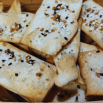 homemade everything crackers in a basket