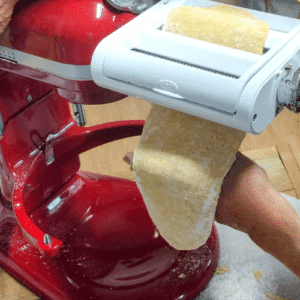 running pasta dough kitchen aid pasta attachment