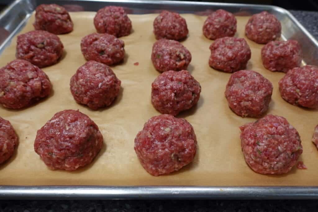 meatballs on tray ready for smoking