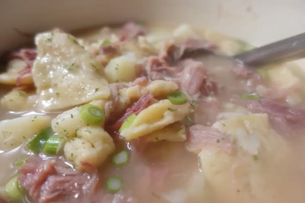 ham pot pie in a bowl