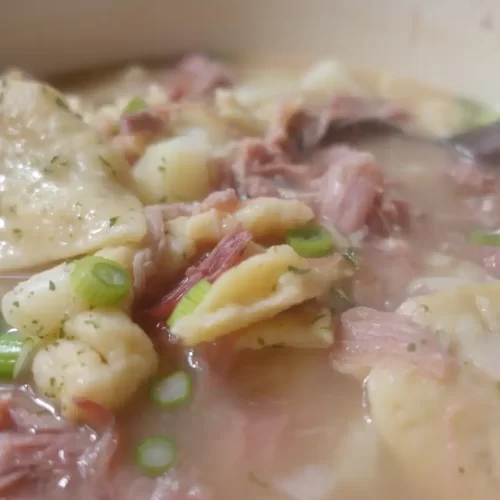 ham pot pie in a bowl