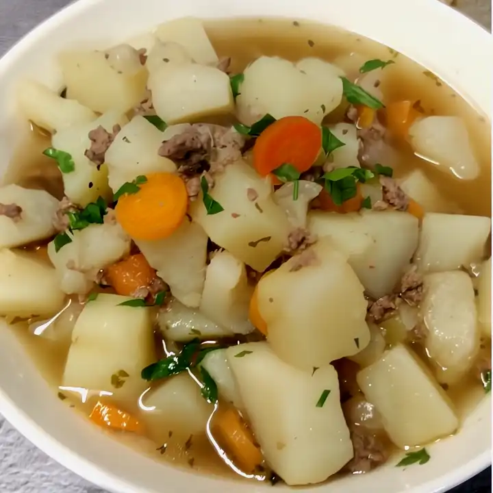 hamburger-potato-soup-in-white-bowl.