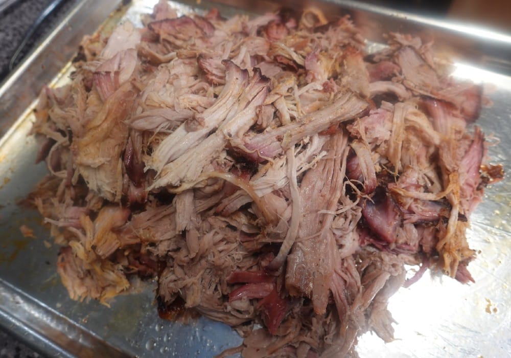 pulled pork from a smoked pork butt