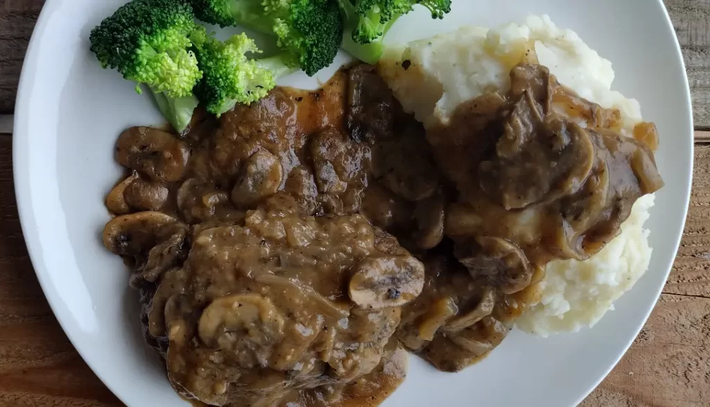 salisbury steak on a plate with