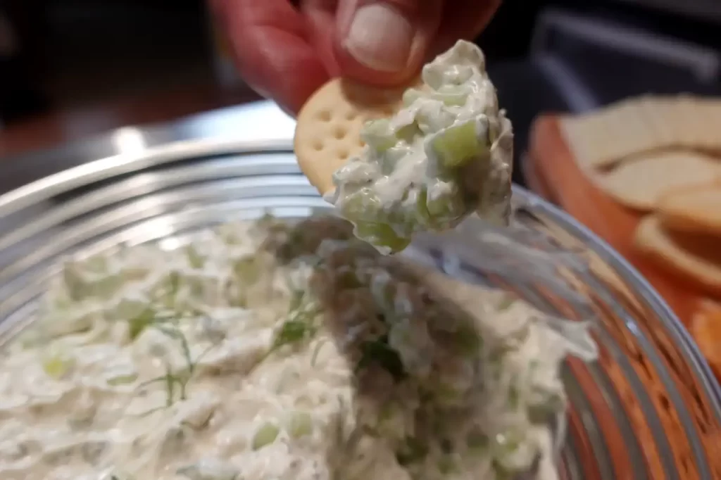 cracker-dipped-in-cucumber-dip