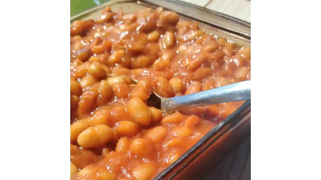 baked beans recipe in clear baking dish