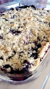 blueberry crumb bars in 9 x 13