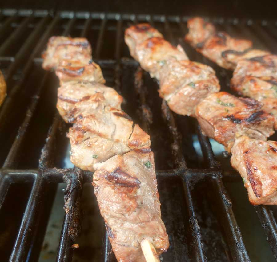 grilling orange pork kabobs