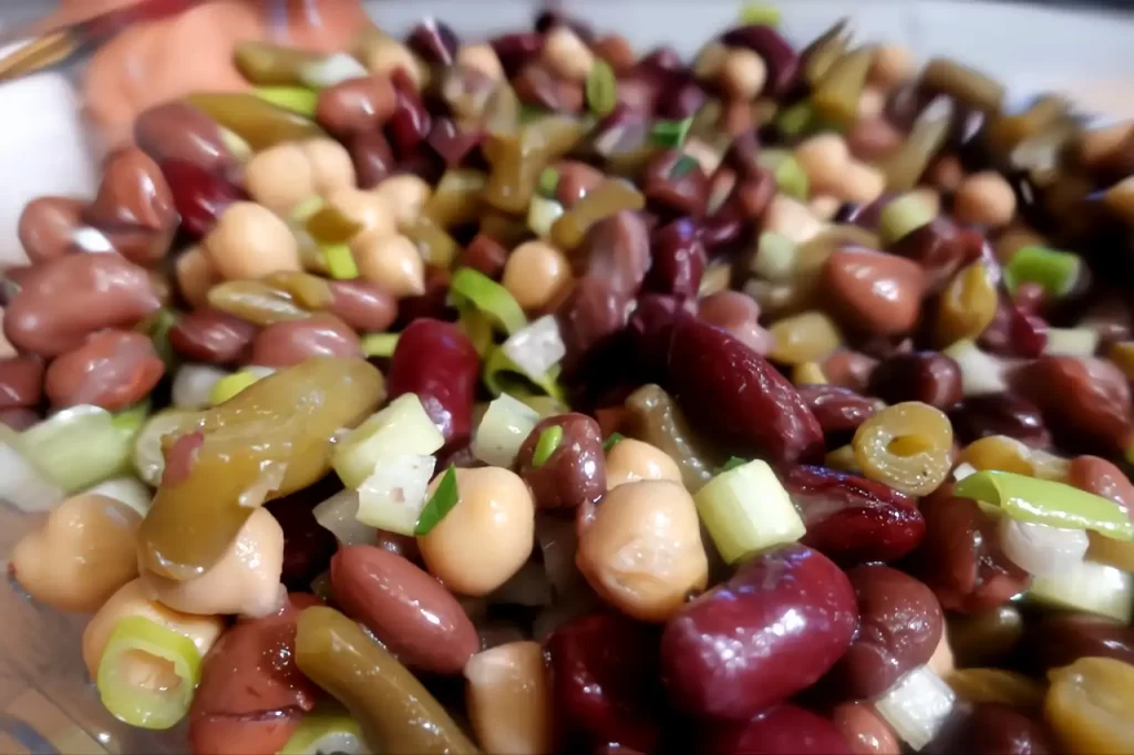 bean salad close up