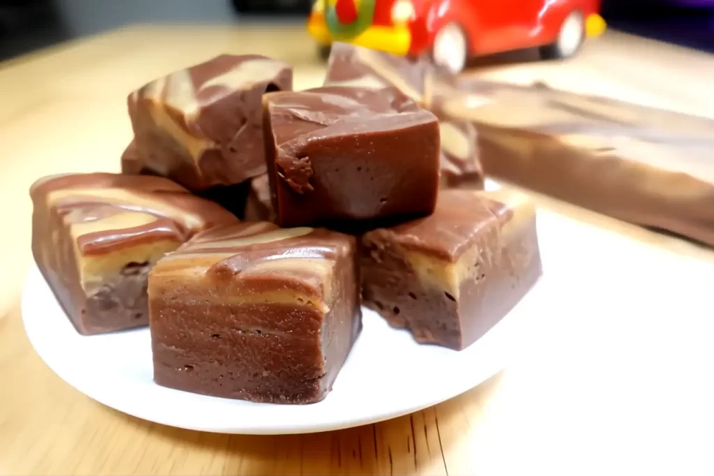 peanut-butter-chocolate-swirl-fudge-on-white-plate.