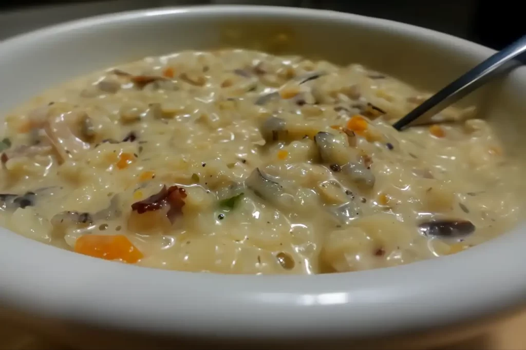 turkey-rice-soup-in-white-bowl-with-spoon.