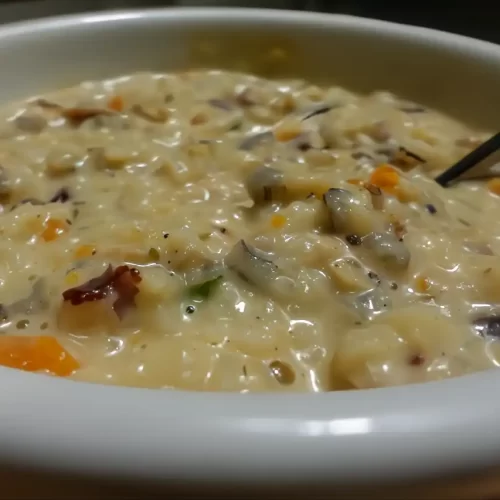 turkey-rice-soup-in-white-bowl-with-spoon.