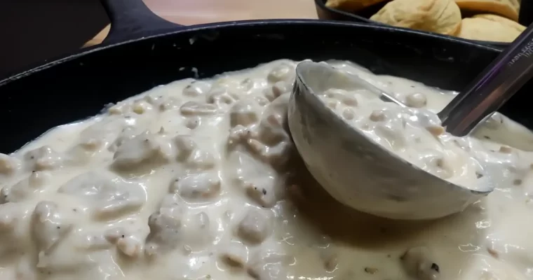 Sausage Gravy Over Biscuits