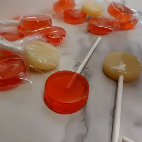 lollipops on white counter