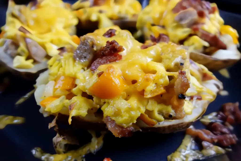 stuffed-breakfast-potatoes-in-cast-iron-skillet.