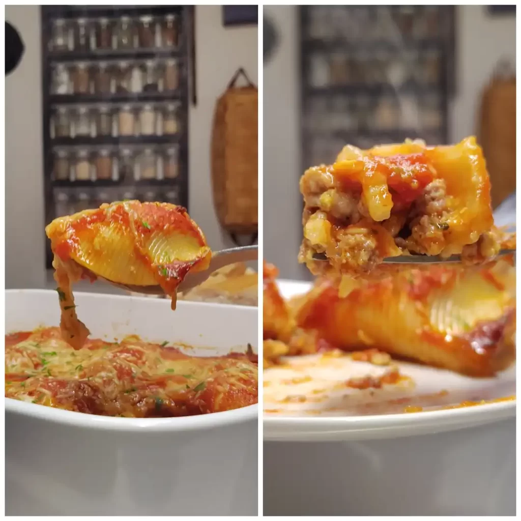 photo-of-shells-being-spooned-out-of-casserole