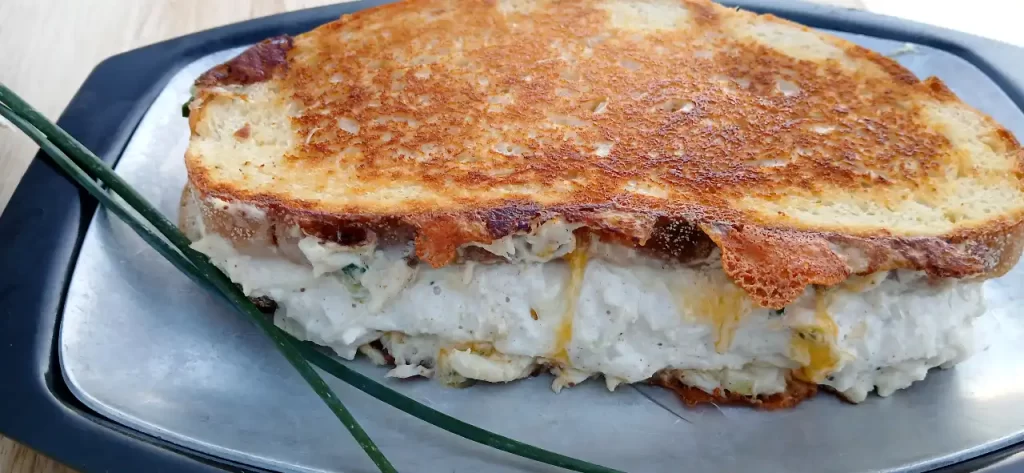 close-up-creamy-crab-grilled-cheese.
