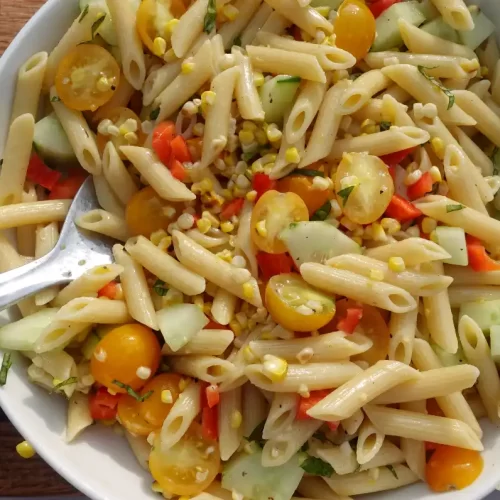 top-view-pasta-corn-salad.