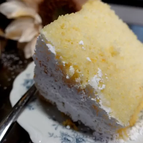 close-up-of-slice-of-orange-chiffon-cake