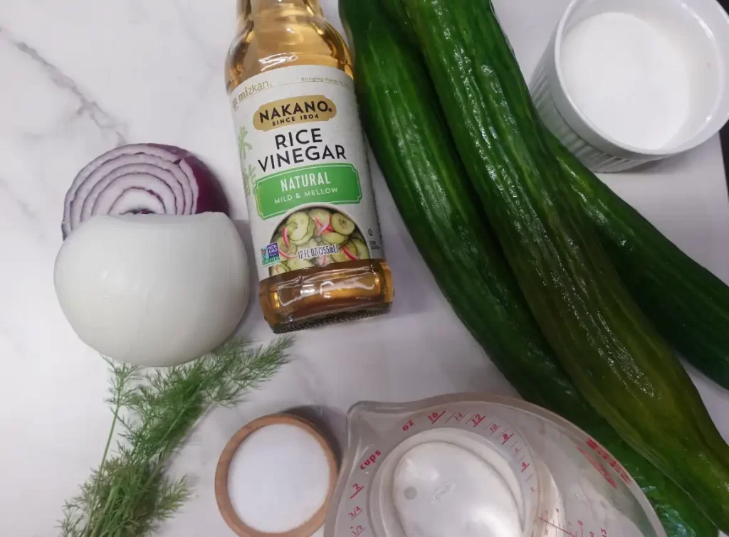 ingredients-for-cucumbers-and-onions-pickled