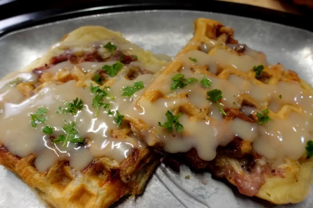 top-view-thanksgiving-leftover-stuffed-waffles