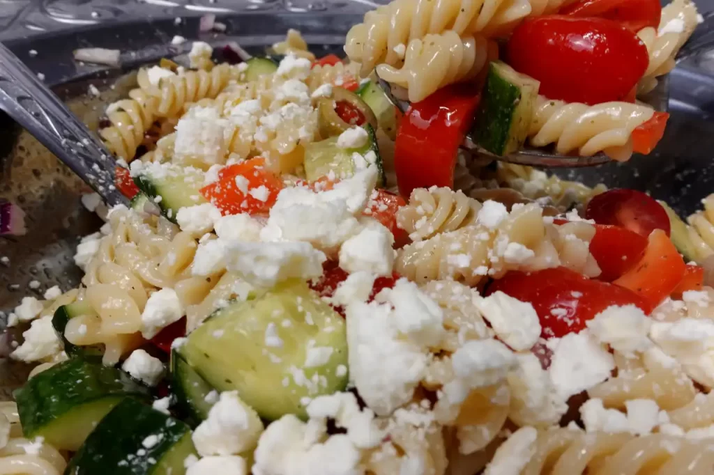 mediterranean-veggie-pasta-salad-with-feta-cheese