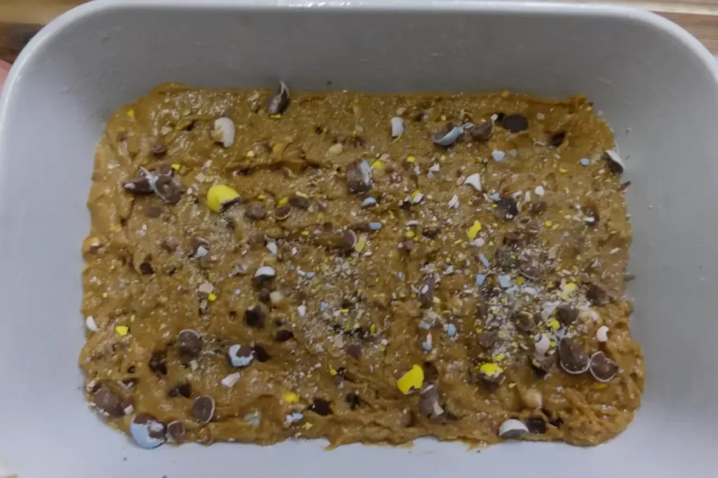 batter-for-cadbury-egg-blondies-in-a-9-x-13-pan.