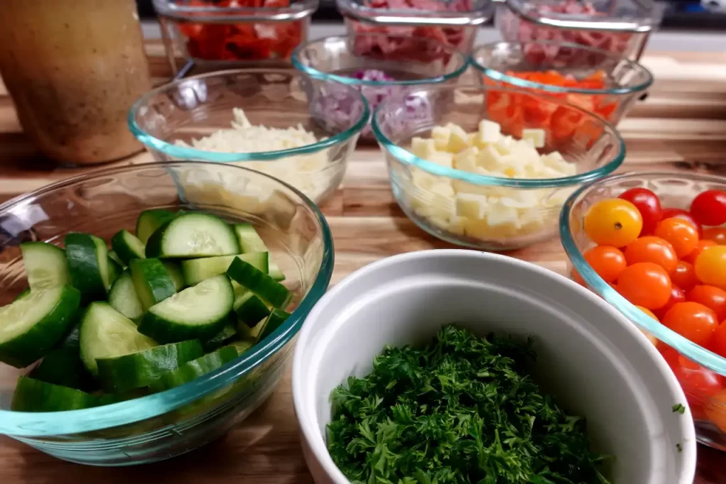 ingredients-for-loaded-italian-pasta-salad