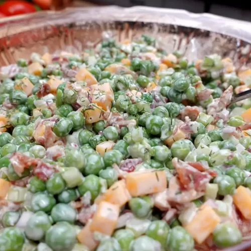 side-view-bacon-pea-salad