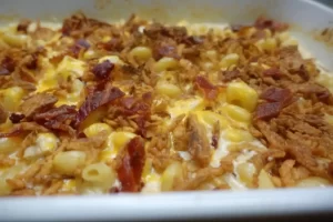side-view-loaded-bacon-chicken-pasta-bake