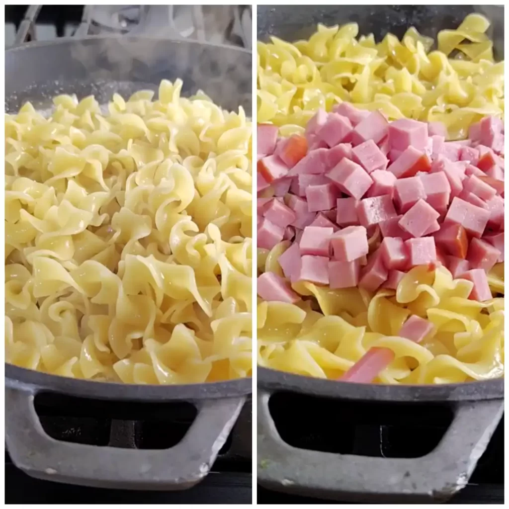 photo-collage-of-noodles-and-ham-being-added