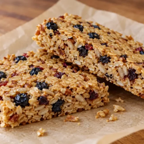 Homemade-Blueberry-Cranberry-Granola-Bars-Oats-dried-berries-nuts-and-sunflower-seeds.
